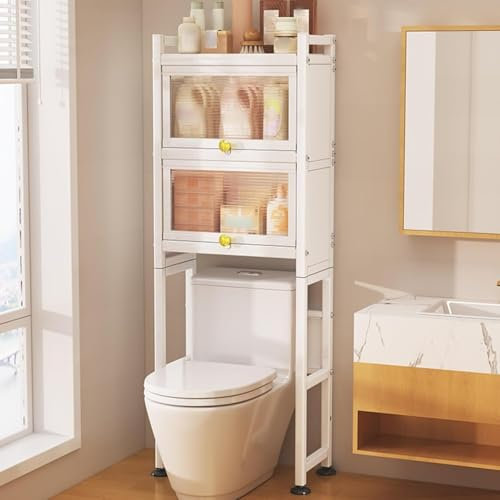 Scaffale portaoggetti a 3 Strati sopra la Lavatrice, scaffale da Bagno Indipendente di Facile Montaggio, sopra Il ripiano portaoggetti per Lavatrice e asciugatrice, sopra l'organizzatore del