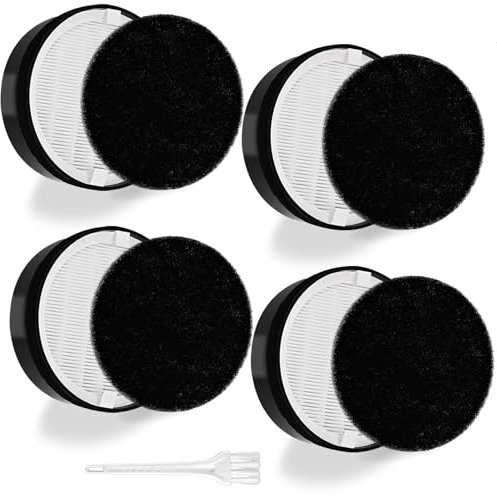 Paquete de 4 filtros de repuesto LV-H132 compatibles con el purificador de aire LEVOIT LV-H132 LV-H132-RF, H13 True HEPA, filtro de carbón activado, reemplaza la pieza LV-H132-RF