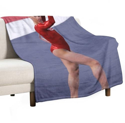 YOUMAN Shawn Johnson Turner-Poster, Sportler, amerikanische Fleecedecke, für alle Jahreszeiten, gemütlich, plüschig, leicht, Flanell-Überwurf, Decken für Couch, Sofa, Bett, 101,6 x 127 cm