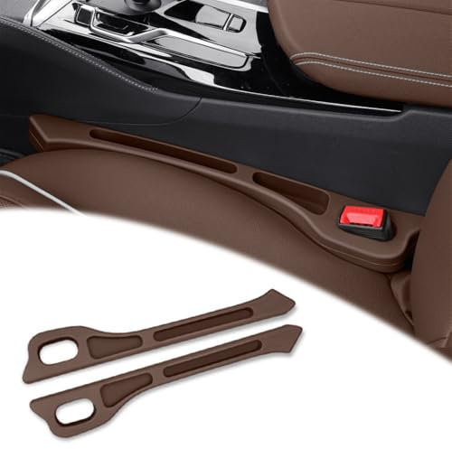 DQSZ 2 Stück Autositz Lückenfüller Lückenkissen für Renault Twingo III Life Zen Intens Vibes 2014-2022, Universal Autositz Gap Stopper Sitzlückenfüller Sitzseite Auto Innenraum Zubehör,D/Brown