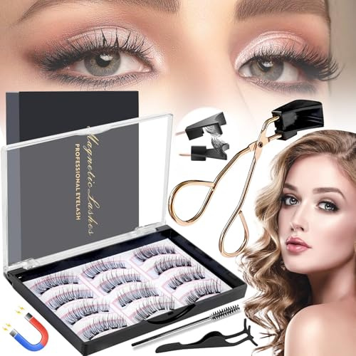 dcas 15 Stück Magnetische Wimpern, 3D Magnet Fake Lashes, Künstliche Falsche Wimpern, Kein Kleber erforderlich Wimpern Magnetic, Wiederverwendbare Magnetwimpern, Natürlicher Falsche Magnetic Eyelashes