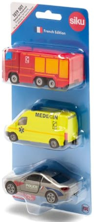 Siku 1819001, Notruf-Set Frankreich, Metall/Kunststoff, Multicolor, Spielzeug für Kinder, Spielkombination, Bewegliche Teile