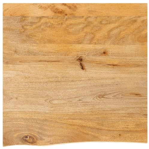 Myheimly Tischplatte, Holzplatte mit Baumkante, Massivholzplatte für Esstisch Couchtisch, Ersatztischplatte, Natur,massives Mangoholz,60 x 60 x 3.8 cm