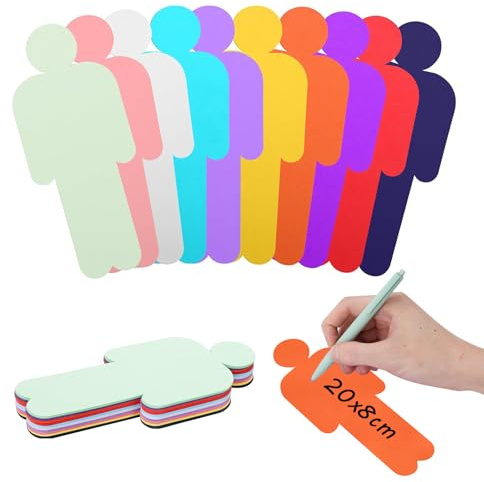 200 Stück Bunte Moderationskarten 20x8 cm Mensch 10 Farben Metaplankarten Set Moderationskoffer Lernkarten Blanko Präsentationskarten Rund für Büro Schule Präsentation Vortrag