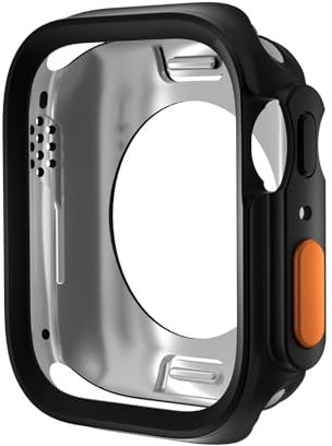 TPUOTI Passa alla custodia Ultra per Apple Watch Case 45mm 44mm 41mm 40 mm TPU Cover per IWatch Series 9 8 7 6 SE 5 4 Upgrade Ultra 2 1 49mm Case di orologio(Black,44mm)