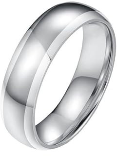 Joievievie 6 mm Ring für Herren aus Edelstahl, glatte Oberfläche, zweifarbig, Ehering, Verlobungsring, Hochzeitsschmuck, Edelstahl