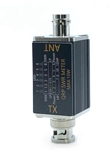 Uxsjakjsd SWR-Messgerät SWR-Messgerät 1-30 MHz 10W 6 LED-Indikatoren Tragbarer SWR-Messgerät BNC