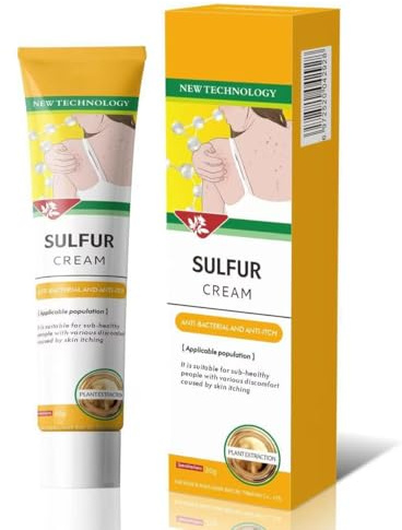 Antifungal Cream, Sulfur Sulphur Ointment,Relieves Itchy Skin, Anti Itch Creams, Suitable for People with Various Skin Types Dermatitis and Psoriasis, Eczema Cream