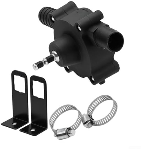 Electric Drill Pump Kit Self-Priming for Water Pump Oil and Fuel Transfer, Portable Lightweight Thermoplastic Design with Replaceable Rubber Impeller for Home Garden Automotive Use