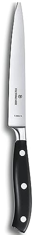 Victorinox Grand Maître, coltello professionale da intaglio, lama extra-affilata, affilatura diritta, 15 cm, manico in plastica, acciaio inossidabile, nero