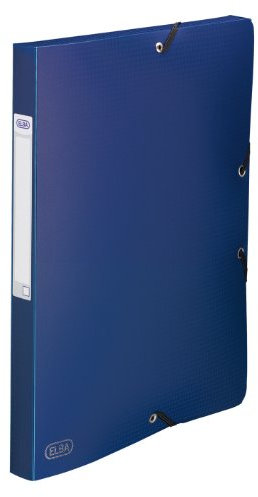 Elba Memphis 100200559 Mappen 3 Klappen Eckspannergummi Polypropylen geformter Rücken 2,5 cm 7/10e 12 Stück blau