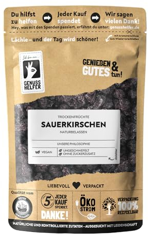 Bremer Gewürzhandel Sauerkirschen, getrocknet, entsteint & ungeschwefelt, getrocknete Kirschen, ungezuckert, 125g
