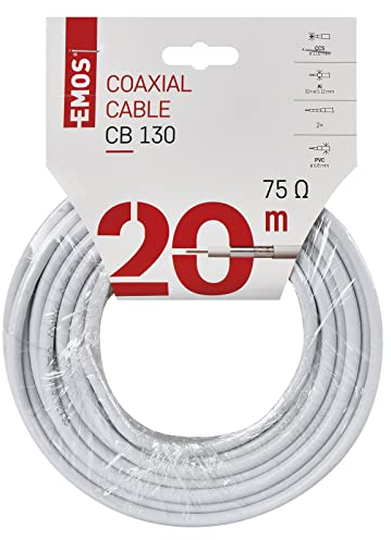 Emos CB130, 20m 20m Bianco cavo coassiale