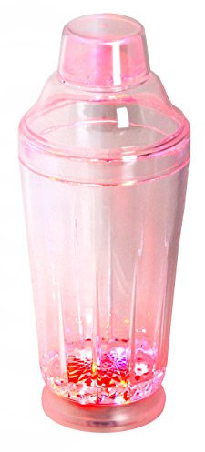 LED-Highlights Glas Becher Cocktailshaker 500 ml Led Farbwechsel bunt Rgb mit Batterie wechselbar Bar Kunststoff Trinkglas beleuchtet Cocktailmixer