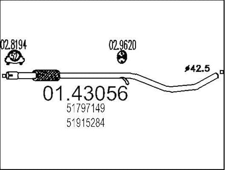 MTS Company 01.43056 Abgasrohr