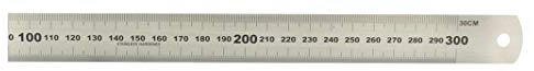 hedue® Stahllineal 30cm - Stahlmaßstab mit Millimeterskala, rostfreies Edelstahl Metall Lineal, robustes Metalllineal 30 cm