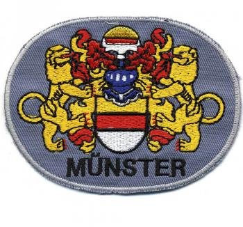 AUFNÄHER - Wappen - MÜNSTER - 01729 - Gr. ca. 9,5 x 7 cm - Patches Stick Applikation