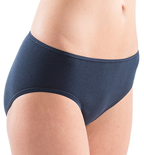 HERMKO 1031 Damen Midi Slip aus 100% Bio-Baumwolle, Unterhose ab Fabrik, Farbe:Marine, Größe:44/46 (L)