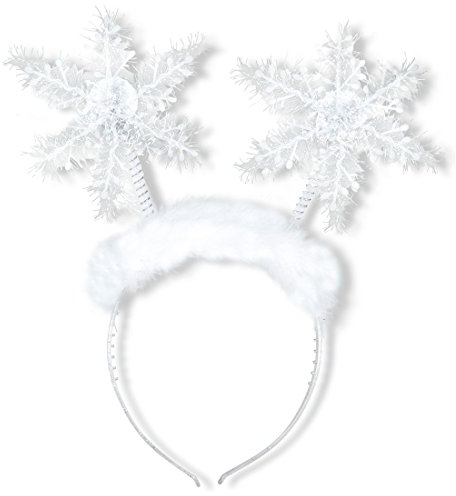 Amakando Haarreifen Schneeflocke Weihnachtshaarreif Haarreif mit Schneeflocken Schneeflocke Haarschmuck Schneekönigin Accessoire