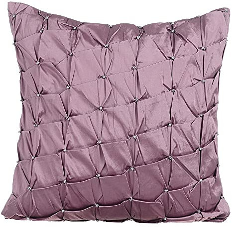 The HomeCentric Handgefertigt Lavendel kissenbezuge, zeitgenossisch Solide dekokissen, 30x30 cm kissenbezuge, TAFT Platz kissenbezuge, Strukturierte Knotted Pintucks Einfarbig Sofa - Lavender Texture