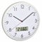 TFA Dostmann Reloj de Pared analógico con termómetro e higrómetro Digital para Control del Clima de la habitación, Cristal, Color Plateado y Blanco, 302 x 47 mm (diámetro x Altura)