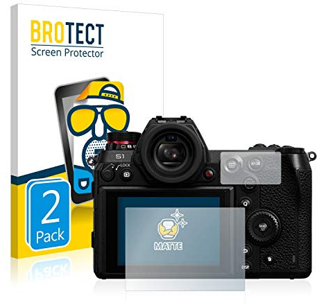 BROTECT Entspiegelungs-Schutzfolie für Panasonic Lumix DC-S1 / Panasonic Lumix DC-S1R (2 Stück) Matte Displayschutz-Folie, Anti-Fingerprint