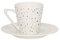 Dutch Rose Amsterdam Espressotasse mit Untertasse Porzellan 75 ml Kaffeetasse Mokkatasse Espresso-Set (Glitter weiß)