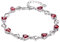 baobei Double Heart Silber Armbänder für Frauen Weißgold plattiert Silber Zirkonia Weiß Rot Blau Lila Herzform Kristall Armbänder Geschenk für Schmuck für Frauen Mädchen (red)