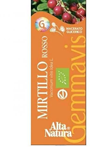 Alta Natura Integratore Alimentare Mirtillo Rosso Gemmoderivato, 50 ml