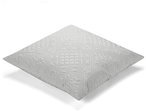 Ibena Nancy Kissenhülle 50x50 cm – Doppelpack Kissenbezüge hellgrau ohne Fülling, Zierkissen mit schönem Steppmuster, 2er Set mit verdeckten Reißverschlüssen
