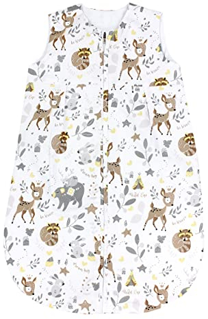 TupTam Baby Sommer Schlafsack 0.5 TOG aus OEKO-TEX zertifizierten Materialien, Farbe: Wilde Tiere, Größe: 104-110