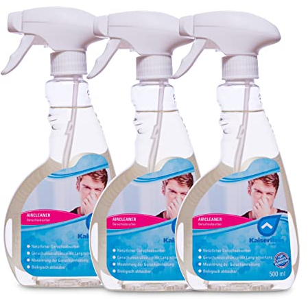 KaiserRein Geruchsneutralisierer Air Cleaner Set 3 x 0,5 L Tier, Auto,Wohnung, Brand, Nikotin, Schuhe und vieles mehr
