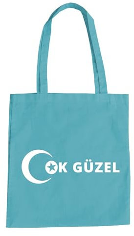 absenda Cok Güzel Baumwolltasche - Türkei Türkiye Islam Flagge Fahne Istanbul Ankara Hell Blau