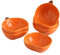 Yeexoxow Ramekins 6 Ounces Oven Safe, Ceramic Ramekins Set for Baking Creme Brulee, Souffle, Pudding, Small Pumpkin Shaped Bowls for Serving Dip, Sauce, Condiments and Snack, Set of 6, Orange