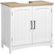 kleankin Mueble para Debajo del Lavabo Armario de Suelo para Baño de Madera con 2 Puertas y Estante Interior Ajustable Estilo Moderno Carga 40 kg 60x30x60 cm Blanco
