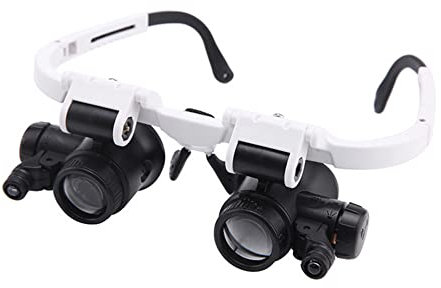 VOANZO Stirnbandlupe 8-fach, 15-fach, 23-fach, beleuchtete Handlupe mit LED-Licht für Schmuck, Uhr, Elektronik, Reparaturlupe