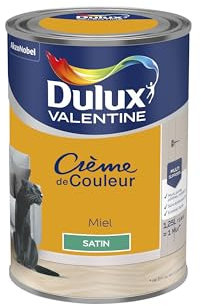 Dulux Valentine Crème de Couleur - Peinture multi-supports intérieure - Satin Miel 1,25 L