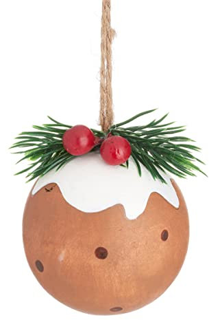 Sass & Belle Christmas Pudding Wooden Bauble