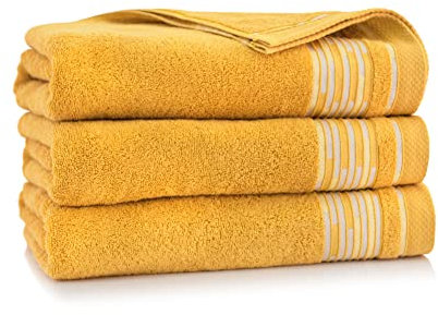 ZWOLTEX Design Handtuch Sets - Badetuch - Handtuch - Gästetuch I 100% Ägyptischer Baumwolle I Sammlung Grafik - Grafik curcuma-5077 2X(50x90)