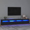 Canditree Meuble TV Moderne avec LED Banc TV avec 4 Compartiments et étagères de Rangement 240 cm (Noir)