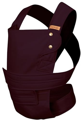 marsupi Babytrage - Neugeborene von der Geburt bis zu 15 kg - Baby Erstaustattung - Klett-Verschluss - Leicht und Kompakt ,Berry S/M