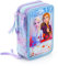 Frozen – Federmäppchen mit 3 Reißverschlüssen – Anna und Elsa – Offizielles Disney-Produkt (Hellblau/Lila)