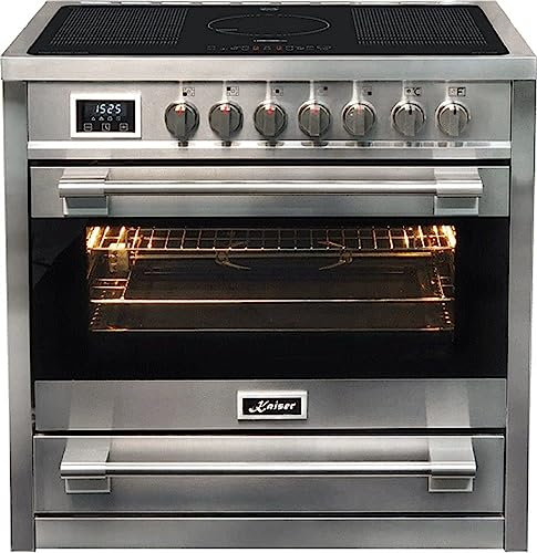 Kaiser Induktions-Standherd HC 93691 IR, Elektro Standherd 90 cm/Kaiser Empire mit Induktionskochfeld /5 Kochzonen/8 Multifunktions-Elektro-Backofen/Selbstreinigung/115 L