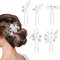 TONAUP 5 Pièces Épingles à Cheveux de Mariage, Hair Clips de Perle Feuilles Fleur Pinces à Cheveux Accessoires de Cheveux en Cristal de Fleur pour Marriage Anniversaire Fête - Argent