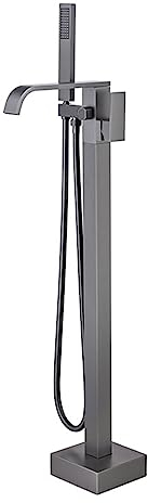 Freistehende Badewanne Armatur Standarmatur Wannenarmatur Mit Heißem Und Kaltem Wasserfall Und Handbrause,grau