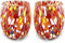 MAZZEGA ART & DESIGN - 2 vasos de agua de cristal soplados y hechos a mano con murrine Murano refinados y originales - Los colores de Murano - Modelo Colombina 435 ml. Fabricado en Italia (rojo, 2)