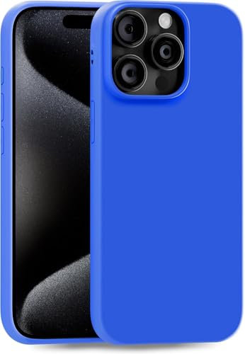MyGadget Hülle kompatibel mit iPhone 15 Pro Max - robuste Silikon Schutzhülle TPU Case Slim Silikonhülle Back Cover Ultra Kratzfest Handyhülle matt Blau