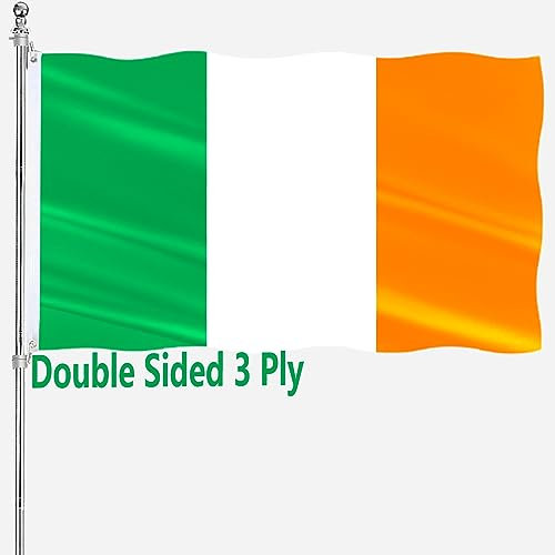 Irland-Flagge, Irland-Flagge, 7,6 x 12,7 cm, doppelseitig, für den Außenbereich, 3-lagig, 240D, strapazierfähiges Polyester und strapazierfähiger Segeltuchkopf