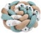 Totsy Baby Kuschelkissen Kinder Kissen Deko 150 cm - flauschig Dekokissen Kinderzimmer Kinderkissen Zierkissen geflochten Baumwolle Minky Afrika Blau