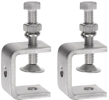 uxcell 2Pcs Stainless Steel C Clamps Mini 1.18 Wide Jaw Opening Small Metal U Clamp for Woodworking Welding Building Household Mounting